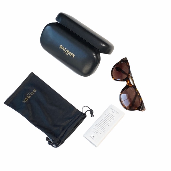 new Balmain ☀︎︎ Cat Eye Sunglasses ☀︎︎ Tortoise Shell Print ☀︎ Brown Lenses ☀︎ - Picture 5 of 16